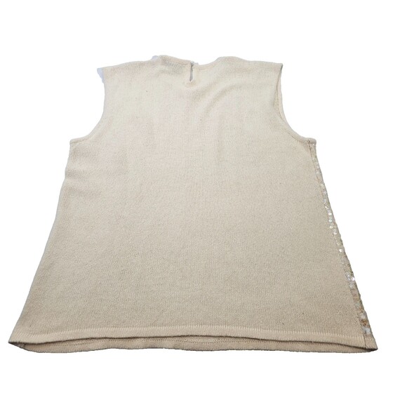 ALK Women's 22/24 Kathryn Deene Allover Sequin Sleeveless Sweater Vest Ivory GUC - Picture 4 of 6
